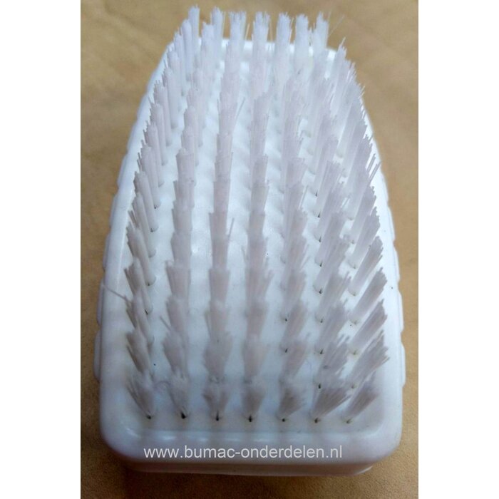 Kunststof Nagelborstel tweezijdig met Fiber vezel, tweezijdig te gebruiken Smalle kant hard schurend Brede kant middelhard.  Werkplaatsuitrusting, reinigingsmiddel voor handen