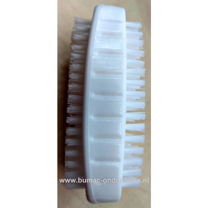 Kunststof Nagelborstel tweezijdig met Fiber vezel, tweezijdig te gebruiken Smalle kant hard schurend Brede kant middelhard.  Werkplaatsuitrusting, reinigingsmiddel voor handen