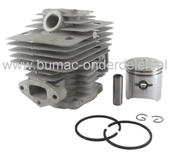 Cilinderset Ø 36 mm voor Husqvarna 236R en 532RBS Bosmaaier, Bermmaaier, Motorzeis, Cylinder Compleet met Zuiger, Zuigerveren, Pistonpen, Borgclips voor Electrolux Trimmer 236-R, 532-RBS