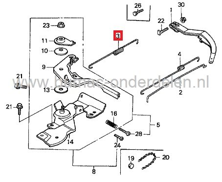 Honda Regulateurveer GX110 - GX120 - GX140 - GX160 Motor met Horizontale Krukas op Aggregaat - Generator - Trilplaat - Tuinfrees - Waterpomp - Houtversnipperaar enz