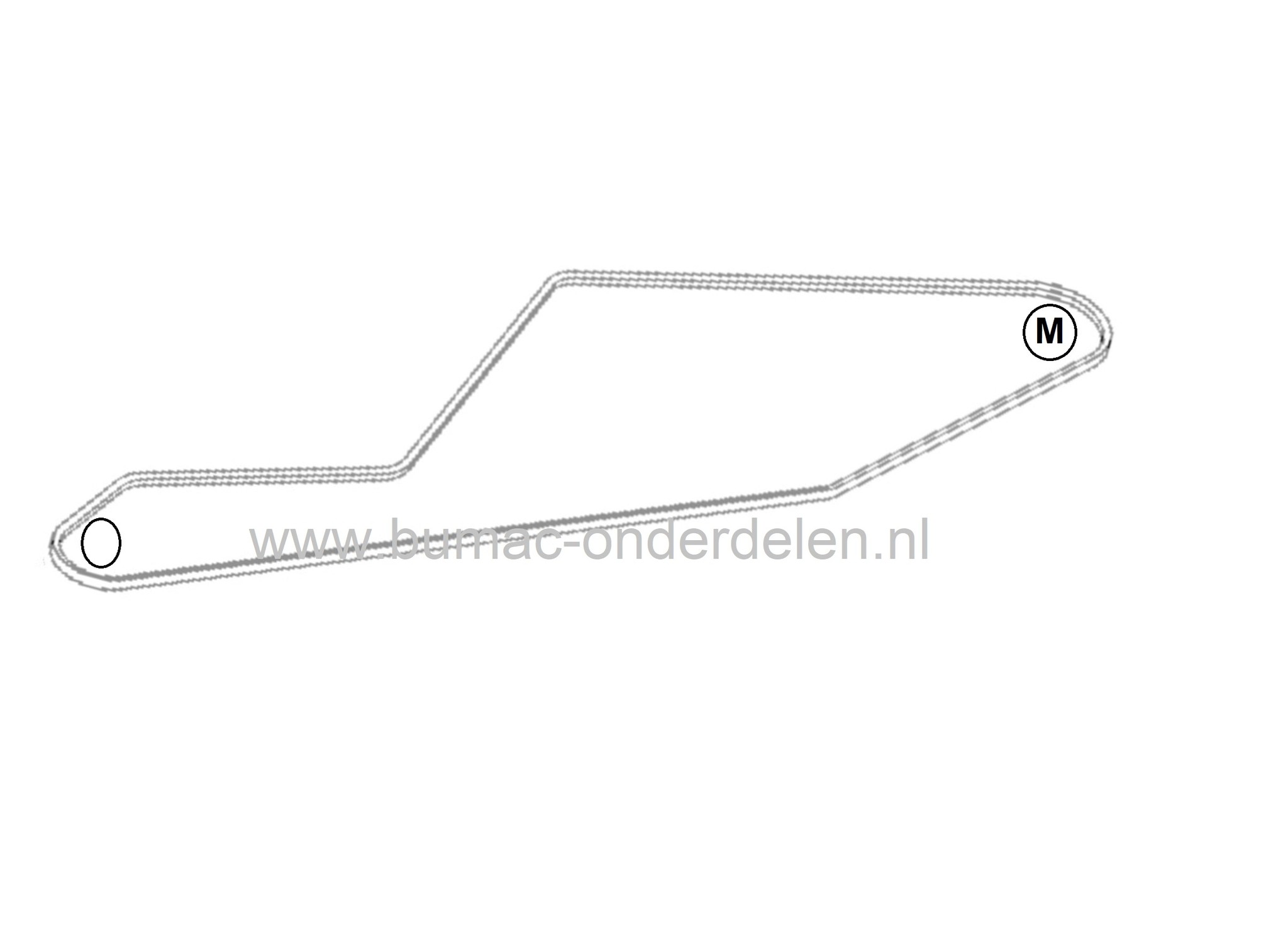 V snaar Rijaandrijving van TC102 - Comfort T 1000 - 13/92 - T950 - T15-92HD - T13-102 - T13-102SP Wielaandrijving, Versnellingsbak, Hydrostaat, Rijaandrijving Alko - Brill - Solo Zitmaaiers