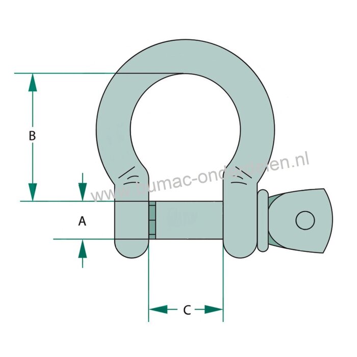 H-sluiting 1, Harpsluitingen zijn Sluitingen met een Gebogen Cirkelvorm Harpsluiting, Harpje, Sluiting, Niet voor Hijstoepassingen