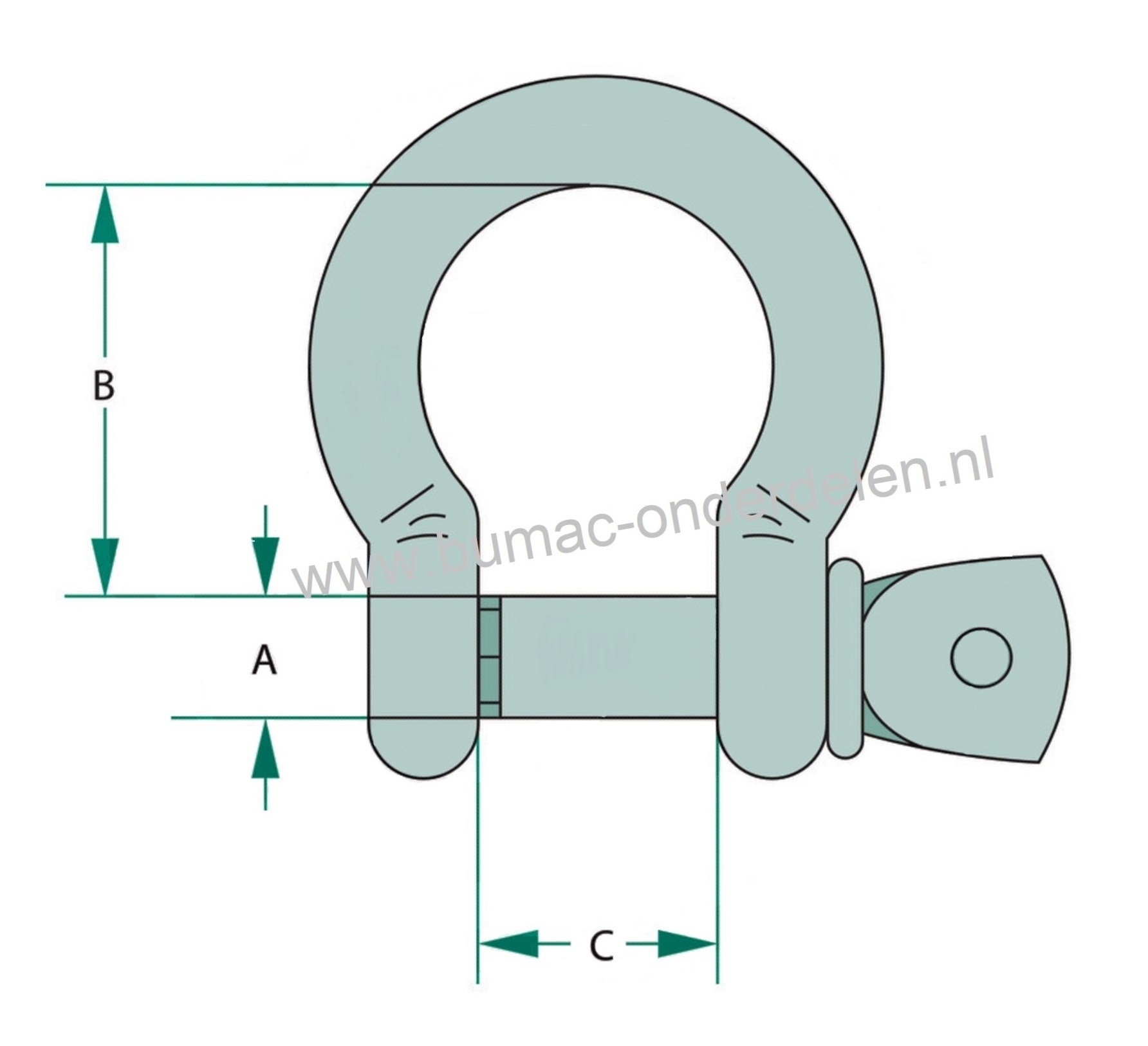 H-sluiting 1, Harpsluitingen zijn Sluitingen met een Gebogen Cirkelvorm Harpsluiting, Harpje, Sluiting, Niet voor Hijstoepassingen
