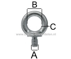 Oogbout M6 verzinkt, Een  oogbout is een bout met een lus aan één uiteinde. Het is opgebouwd uit het standaard oog met daaraan de passende boutdraad diameter zodat er altijd een exacte grootte verkrijgbaar is voor uw toepassing.