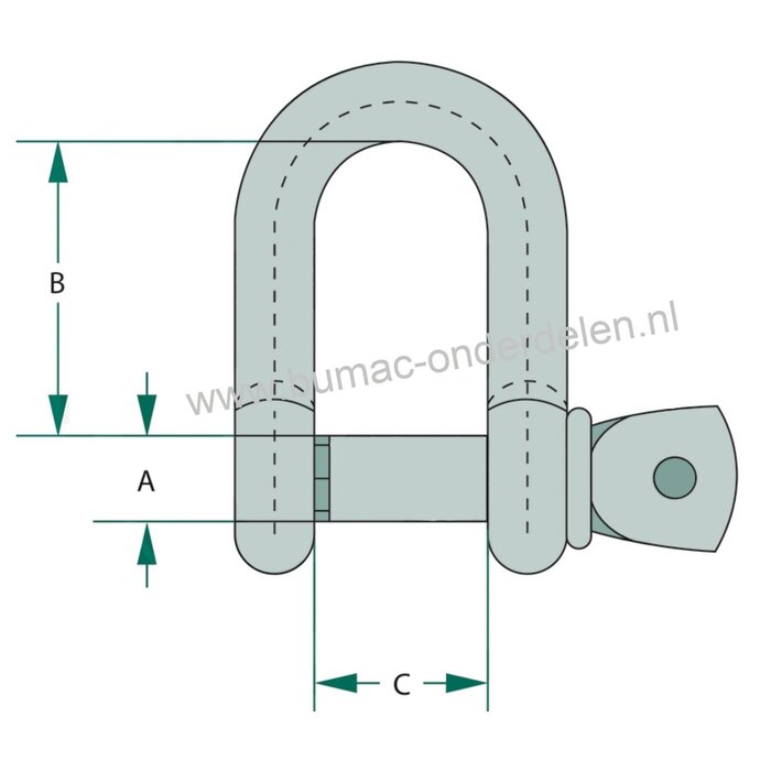 D-sluiting  1/4, 6x24x12, verzinkt, met borgbout. D-sluitingen worden veel gebruikt om een sterke verbinding te leggen. De D-sluiting biedt minder bewegingsruimte dan de H-sluiting. Sluiting rechte vorm'