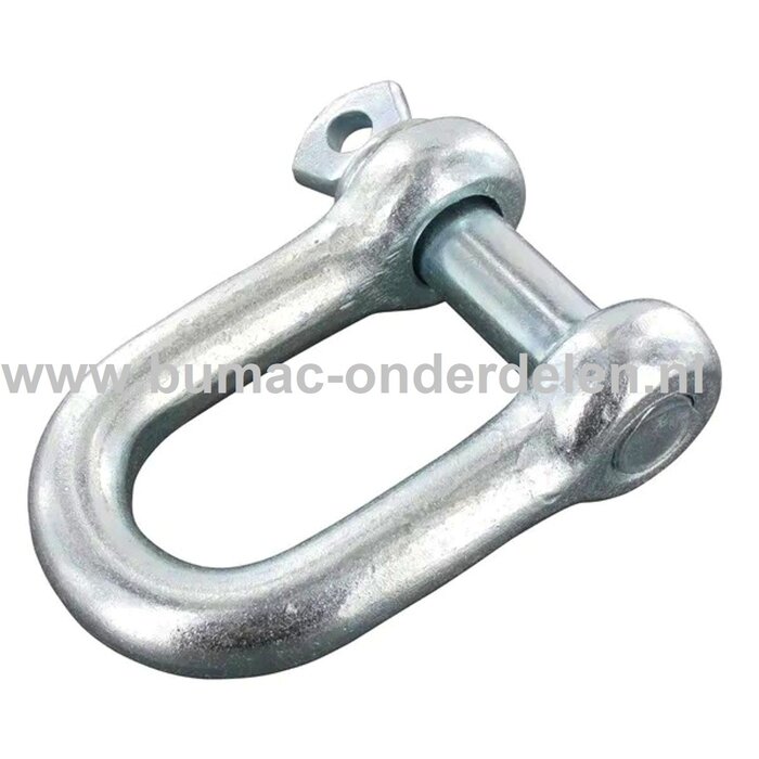 D-sluiting 5/8, 16x64x32, verzinkt, met borgbout. D-sluitingen worden veel gebruikt om een sterke verbinding te leggen. De D-sluiting biedt minder bewegingsruimte dan de H-sluiting. Sluiting rechte vorm'