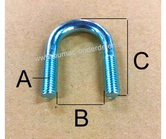 Stalen Halfronde U-beugel M8 Op de uiteinden voorzien van schroefdraad U-beugel met schroefdraad, Rondstaalbeugel voor een flexibele bevestiging van pijpleidingen Draadklemmen worden veelal gebruikt bij ondersteuning van buizen