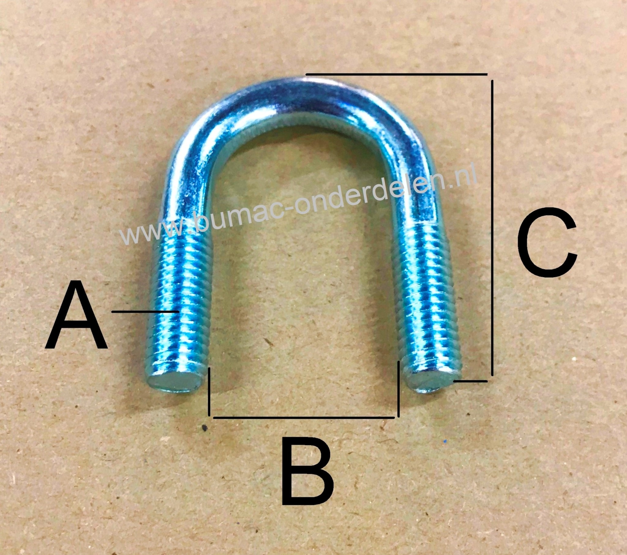 Stalen Halfronde U-beugel M8 Op de uiteinden voorzien van schroefdraad U-beugel met schroefdraad, Rondstaalbeugel voor een flexibele bevestiging van pijpleidingen Draadklemmen worden veelal gebruikt bij ondersteuning van buizen