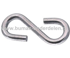 Stalen S-haak Ø 7mm verzinkt voor Ophanging Zitmaaier - Frontmaaier Maaidek,  S-haken voor Kettingen, Staalkabels waar van alles aan kunt ophangen S haken zijn voor vele doeleinden te gebruiken en staan ook heel decoratief