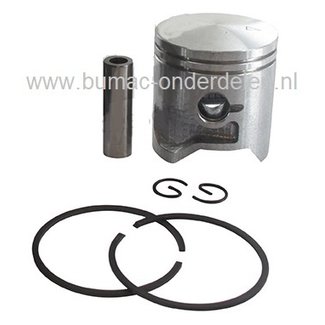 Zuigerset Ø 40,5 mm voor Husqvarna, Jonsered, Partner, Mc Culloch, Zenoah Bosmaaiers, Bermmaaiers, Grondboor, IJsboor, Husqvarna 243R, 243RJ, 543RBK, 543RBS, 543RBX, 543RS, 543AE15, McCulloch B40B, B40BT, B40P, Zenoah BCZ400L, Electrolux Zuiger Compleet m