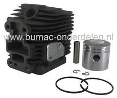 Cilinderset Ø 34 mm voor Kawasaki TJ27E Bosmaaier, Trimmer, KAWASAKI Cylinder Compleet met Zuiger, Zuigerveren, Pistonpen en Borgclips voor TJ-27-E Bermmaaier, Motorzeis