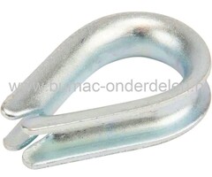 Staaldraadkous 8mm verzinkt Voorgevormde lus voor staaldraadkabel, Voor de versteviging van ogen op staaldraad, druppelvorm, gegalvaniseerd. Staaldraadkous voor het versterken van een staaldraad lus. De draadkous zorgt ervoor dat de krachten op de staalka