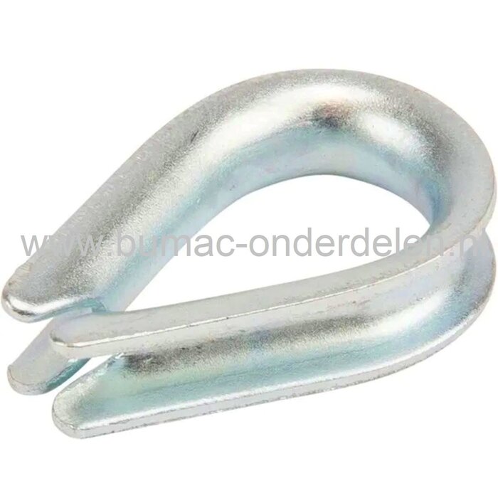 Staaldraadkous 10mm verzinkt Voorgevormde lus voor staaldraadkabel, Voor de versteviging van ogen op staaldraad, druppelvorm, gegalvaniseerd. Staaldraadkous voor het versterken van een staaldraad lus. De draadkous zorgt ervoor dat de krachten op de staalk