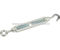 Spanschroef M6 - verzinkt-haak/oog - kan een ketting of kabel op spanning gebracht worden. Voor het opspannen van Constructies , Machines, Magazijnstellingen, Staalkabels, Spanwartel, Spanschroef, Schroefspanner of Draadspanner