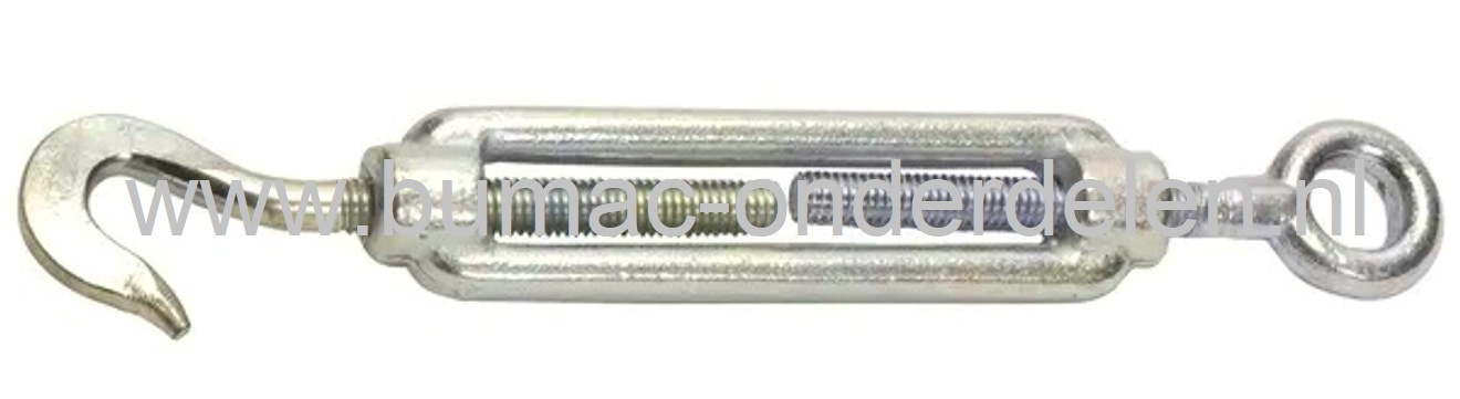 Spanschroef M10 - verzinkt-haak/oog- kan een ketting of kabel op spanning gebracht worden. Voor het opspannen van Constructies , Machines, Magazijnstellingen, Staalkabels, Spanwartel, Spanschroef, Schroefspanner of Draadspanner DIN1480