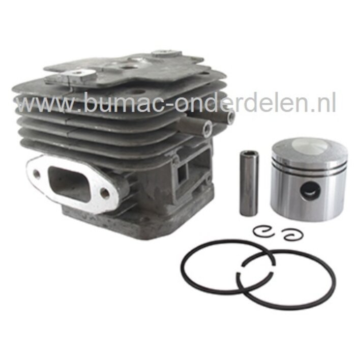 Cilinderset Ø 44 mm voor Kawasaki TJ53E Bosmaaier, Trimmer, KAWASAKI Cylinder Compleet met Zuiger, Zuigerveren, Pistonpen en Borgclips voor TJ-53-E Bermmaaier, Motorzeis