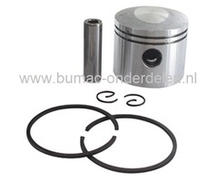 Zuigerset Ø 44 mm voor Kawasaki TJ53E Bosmaaier, Trimmer, KAWASAKI Zuiger Compleet met Zuigerveren, Pistonpen en Borgclips voor TJ-53-E Bermmaaier, Motorzeis