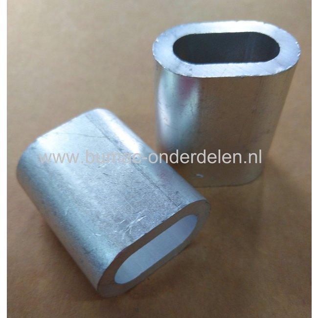 Staalkabel Pershuls 2 mm Pershuls voor lierkabel, aluminium Draadklem  2 mm aluminium Aluminium is zachter dan staal.  Door de persklem samen te klemmen smelt het aluminium om de kabel heen en is deze niet meer los te trekken. Bij pershulzen word altijd d