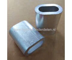 Staalkabel Pershuls 4 mm Pershuls voor lierkabel, aluminium Draadklem  4 mm aluminium Aluminium is zachter dan staal.  Door de persklem samen te klemmen smelt het aluminium om de kabel heen en is deze niet meer los te trekken. Bij pershulzen word altijd d