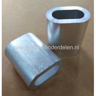 Staalkabel Pershuls 8 mm Pershuls voor lierkabel, aluminium Draadklem  8 mm aluminium Aluminium is zachter dan staal.  Door de persklem samen te klemmen smelt het aluminium om de kabel heen en is deze niet meer los te trekken. Bij pershulzen word altijd