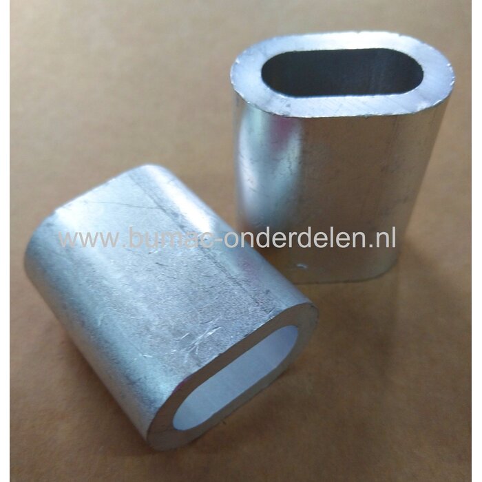Staalkabel Pershuls 10 mm Pershuls voor lierkabel, aluminium Draadklem 10 mm aluminium Aluminium is zachter dan staal.  Door de persklem samen te klemmen smelt het aluminium om de kabel heen en is deze niet meer los te trekken. Bij pershulzen word altijd