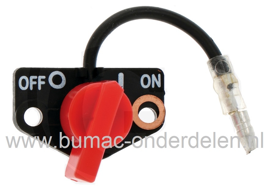 Aan - Uit Schakelaar voor Robin EC10, EY08, EY15, EY20, EY28, EX17, EX21, E415, E420 Grasmaaier, Benzinemaaier, Aggregaat, Generator, Trilplaat, Houtversnipperaar, Tuinfrees, Waterpomp Aan-Uit On Off schakelaar