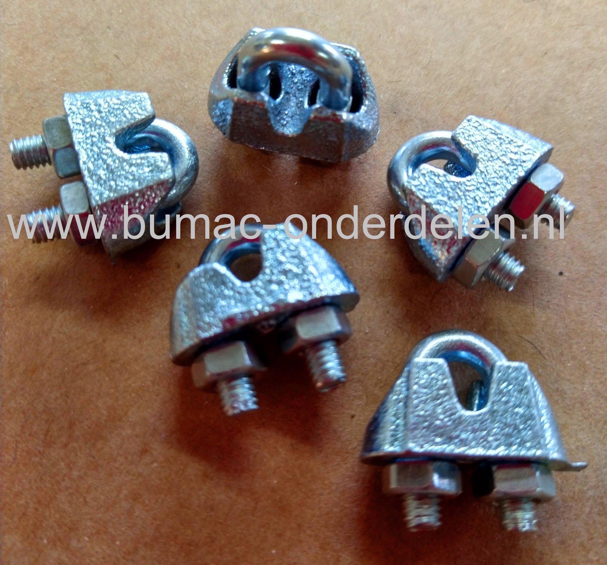 Draadklem voor Max 11 mm Staaldraad met moeren verzinkt .Staaldraadklem voor het bevestigen van staaldraad  De draadklemmen met moeren zijn ideaal voor het bevestigen van verzinkte staalkabel en rvs staalkabel.