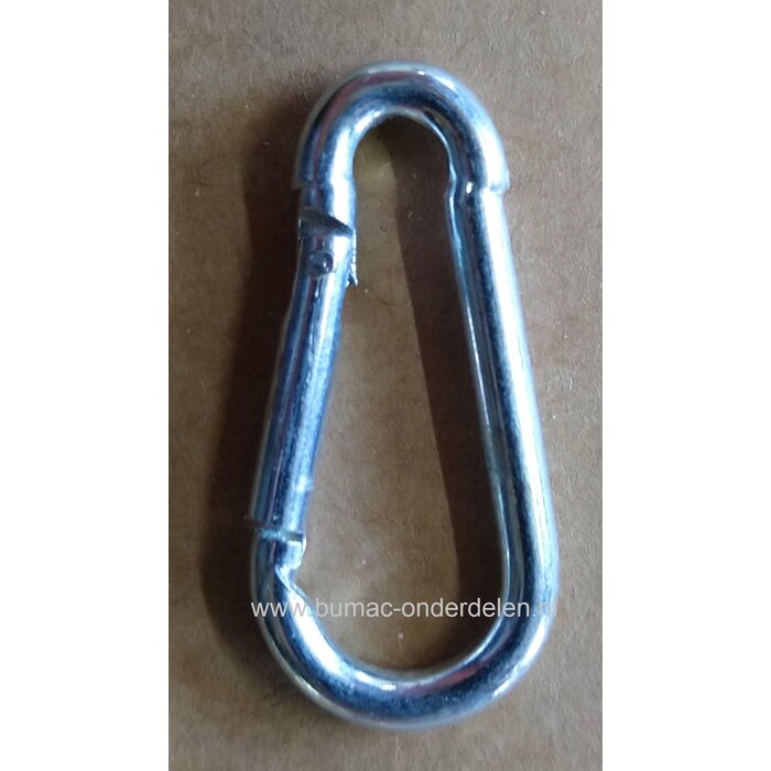 Karabijnhaak 6x62 mm verzinkt Karabijnhaken of Festonhaken kunnen makkelijk bevestigd worden en weer losgemaakt worden. Bergsport Hondensport Paardensport Klauwbekapbox Kabels Kettingen Touw
