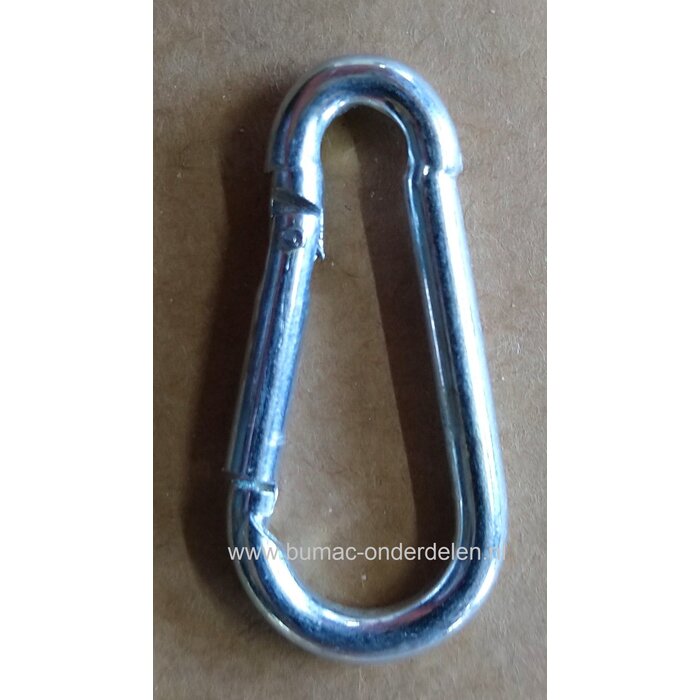 Karbijnhaak 8x80 mm verzinkt Karabijnhaken of Festonhaken kunnen makkelijk bevestigd worden en weer losgemaakt worden. Bergsport Hondensport Paardensport Klauwbekapbox Kabels Kettingen Touw