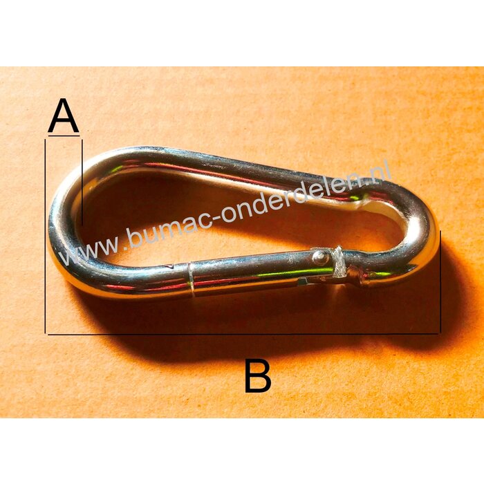 Karabijnhaak 15x200 mm verzinkt Karabijnhaken of Festonhaken kunnen makkelijk bevestigd worden en weer losgemaakt worden. Bergsport Hondensport Paardensport Klauwbekapbox Kabels Kettingen Touw