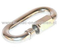 Noodschalm Ø 6,0 mm  met schroef met moer van normstaal, galvanisch verzinkt De Noodschalm van verzinkt staal gebruikt u om een gebroken ketting te repareren of een ketting te verstevigen. U kunt met de Noodschalm ook twee kettingen aan elkaar verbinden