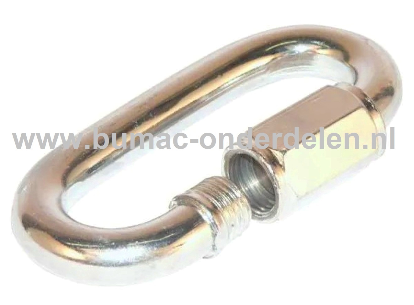 Noodschalm Ø 10,0mm  met schroef met moer van normstaal, galvanisch verzinkt De Noodschalm van verzinkt staal gebruikt u om een gebroken ketting te repareren of een ketting te verstevigen. U kunt met de Noodschalm ook twee kettingen aan elkaar verbinden