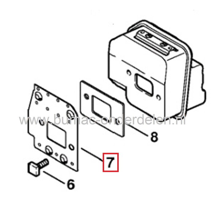 Hitteschild voor Stihl Kettingzaag 018 - MS170 - MS170C - MS170D - MS180 - MS180C Koelplaat voor Uitlaat 018 - MS 170 - MS 170 C - MS 170 D - MS 180 - MS 180 C Dichting