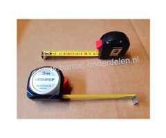 Stalen Rolmaat  5 Mtr x 19mm met Bevestigingsclip en Terugloopstop Maten in Millimeters Centimeter, Rolbandmaat, Meetlint, Maatlint