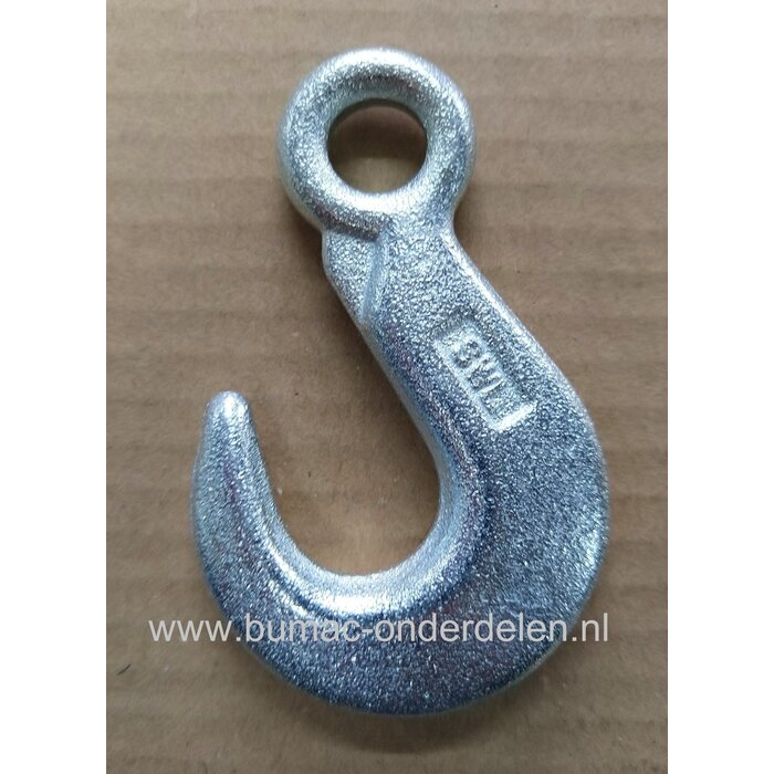 Lasthaak met oog 250KG, verzinkt, gesmeed De werklast geeft aan tot hoeveel gewicht de lasthaak gebruikt kan worden. Daarom is het belangrijk dat u een lasthaak aanschaft die past bij het gewicht dat u wilt vervoeren Toebehoren voor bosbouwkettingen en ka