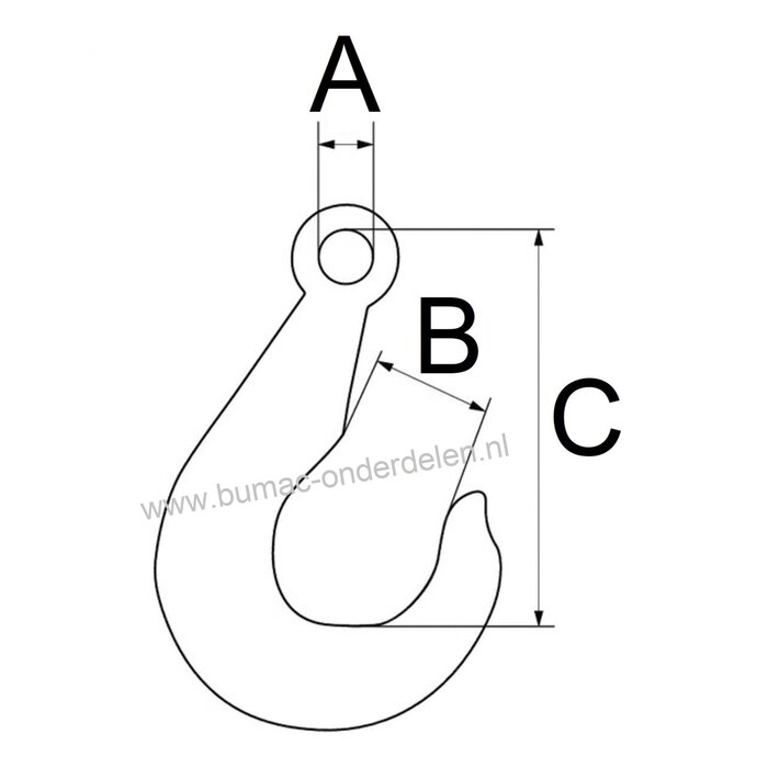 Lasthaak met oog 1000KG, verzinkt, gesmeed De werklast geeft aan tot hoeveel gewicht de lasthaak gebruikt kan worden. Daarom is het belangrijk dat u een lasthaak aanschaft die past bij het gewicht dat u wilt vervoeren Toebehoren voor bosbouwkettingen en k