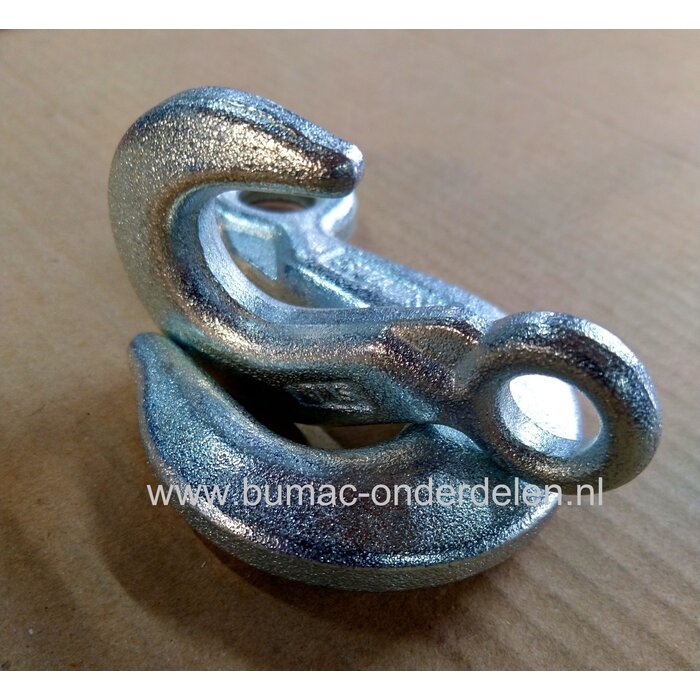 Lasthaak met oog 2500KG, verzinkt, gesmeed De werklast geeft aan tot hoeveel gewicht de lasthaak gebruikt kan worden. Daarom is het belangrijk dat u een lasthaak aanschaft die past bij het gewicht dat u wilt vervoeren Toebehoren voor bosbouwkettingen en k