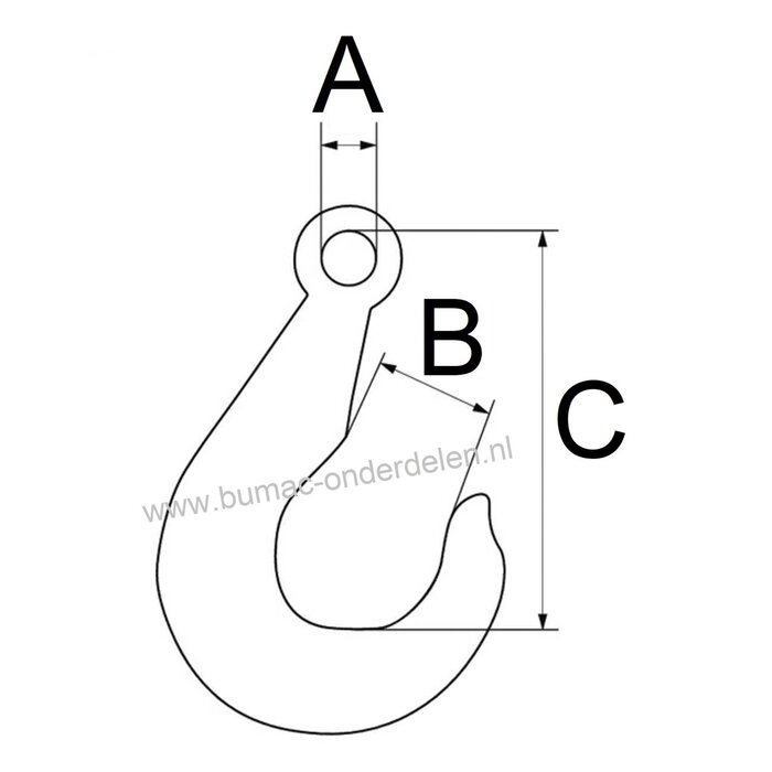 Lasthaak met oog 2500KG, verzinkt, gesmeed De werklast geeft aan tot hoeveel gewicht de lasthaak gebruikt kan worden. Daarom is het belangrijk dat u een lasthaak aanschaft die past bij het gewicht dat u wilt vervoeren Toebehoren voor bosbouwkettingen en k