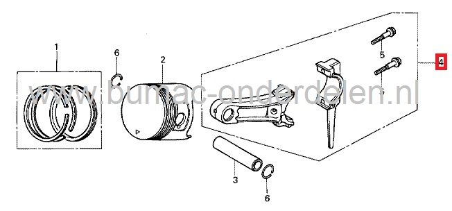 Honda Drijfstang voor GX110 en GX120 Motor met Horizontale Krukas op Tuinfrees - Aggregaat - Trilplaat - Houtversnipperaar - Generator - Waterpomp enz