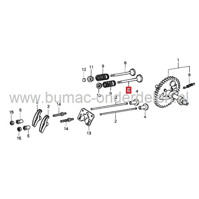 Honda Inlaatklep GX110 en GXV120 Motor met Horizontale of Verticale Krukas op Grasmaaier - Aggregaat - Trilplaat - Generator - Waterpomp - Tuinfrees - Houtversnipperaar enz