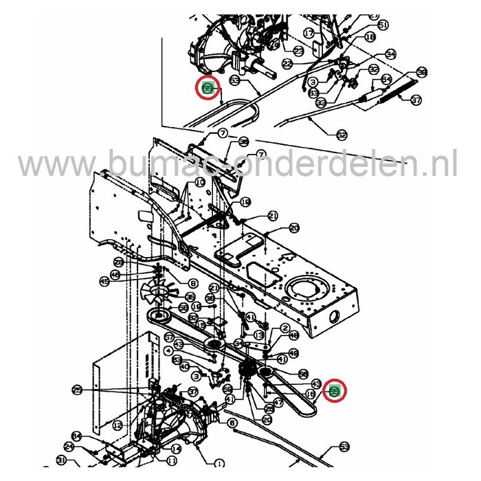 V snaar Rijaandrijving MTD, Cub Cadet, Wolf, Gutbrod, Massey Ferguson, Yardman, Zitmaaiers, Tuintrekkers, Aandrijfriem voor Versnellingsbak, Hydrostaat, Wielen, Riem voor Wielaandrijving, Distributieriem, GLX92RHL, GLX92RHLK, GLX92SHL, GLX107SHL, MF36-20H