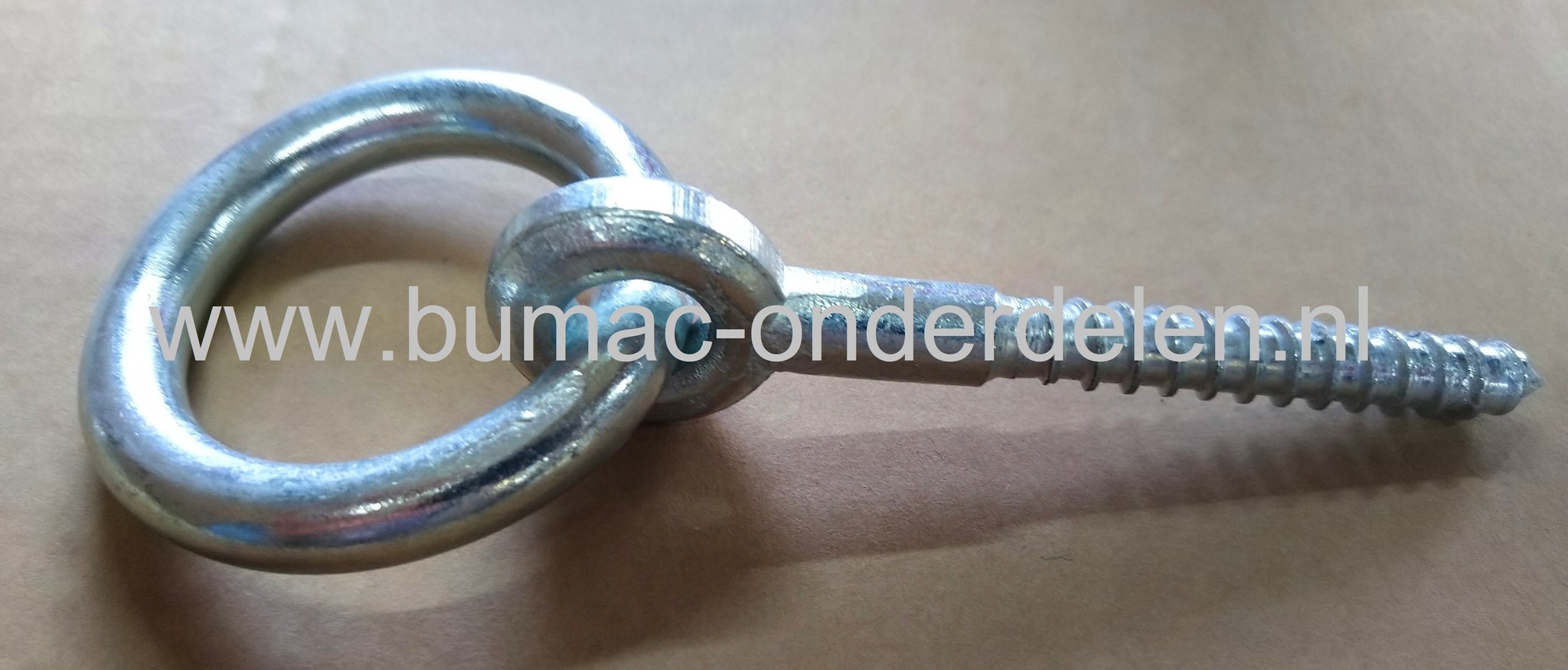 Bevestigingsoog 10x80 mm met Houtdraad Verzinkt, Ringdikte 10mm Schroefoog met Houtdraad Bevestigingsoog houtdraaduitvoering Aanlegring voor Staalkabel, Touw, Ketting