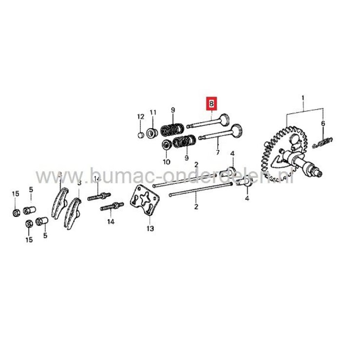 Honda Uitlaatklep voor GX140 Motor met Horizontale Krukas op Waterpomp - Trilplaat - Generator - Houtversnipperaar - Tuinfrees - Aggregaat