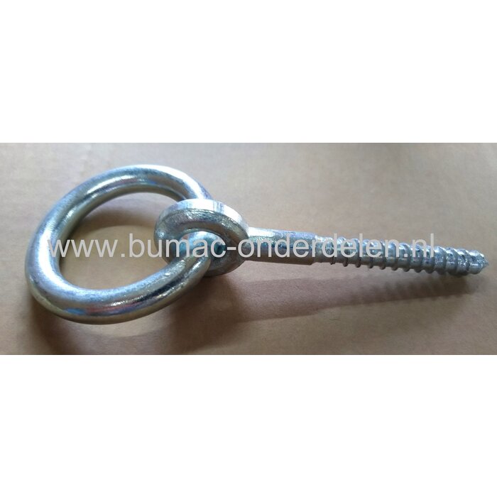 Bevestigingsoog 12x80 mm met Houtdraad Verzinkt, Ringdikte 12mm Schroefoog met Houtdraad Bevestigingsoog houtdraaduitvoering Aanlegring voor Staalkabel, Touw, Ketting  - Copy