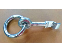 Bevestigingsoog 10x70 mm met Muuranker Verzinkt, Ringdikte 10mm Borgring met Muuranker Bevestigingsoog ankeruitvoering Aanlegring voor Staalkabel, Touw, Ketting