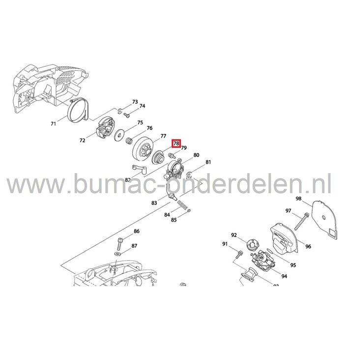 Wormwiel voor Dolmar en Makita Kettingzaag, Motorzaag, Aandrijfwiel Oliepomp voor Kettingzagen PS222TH, DCS230T, PS-222-TH, DCS-230-T, Wormwiel voor Aandrijving van de Oliepomp bij DOLMAR PS222TH en MAKITA DCS230T