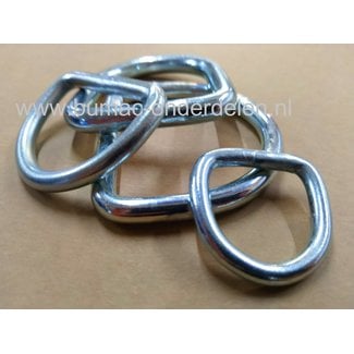 Gelaste D-Ring 8mm Verzinkt Heavy Duty D-ringen  (ook wel halfcirkelvormige ringen) D-ringen kunnen decoratief worden gebruikt, maar ook een echte functie hebben. Deze ring in D-vorm is universeel toepasbaar.   Sjoroog D-haak Heavy Duty D-ringen