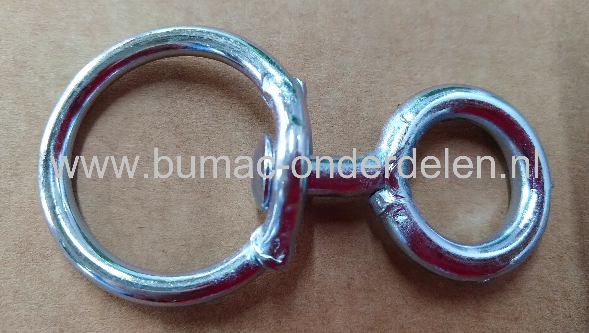 Wervel 8mm staal, verzinkt, 2 ogen gekoppeld door een Wartel, voorzien van een groot oog en een klein oog  Wervel met Draaiwartel. De Wartel-Staartwervel-Schapenwervel stevige Wartel voor een draaiende Verbinding  Ruitersport Honden Vogels VeehouderijWerv