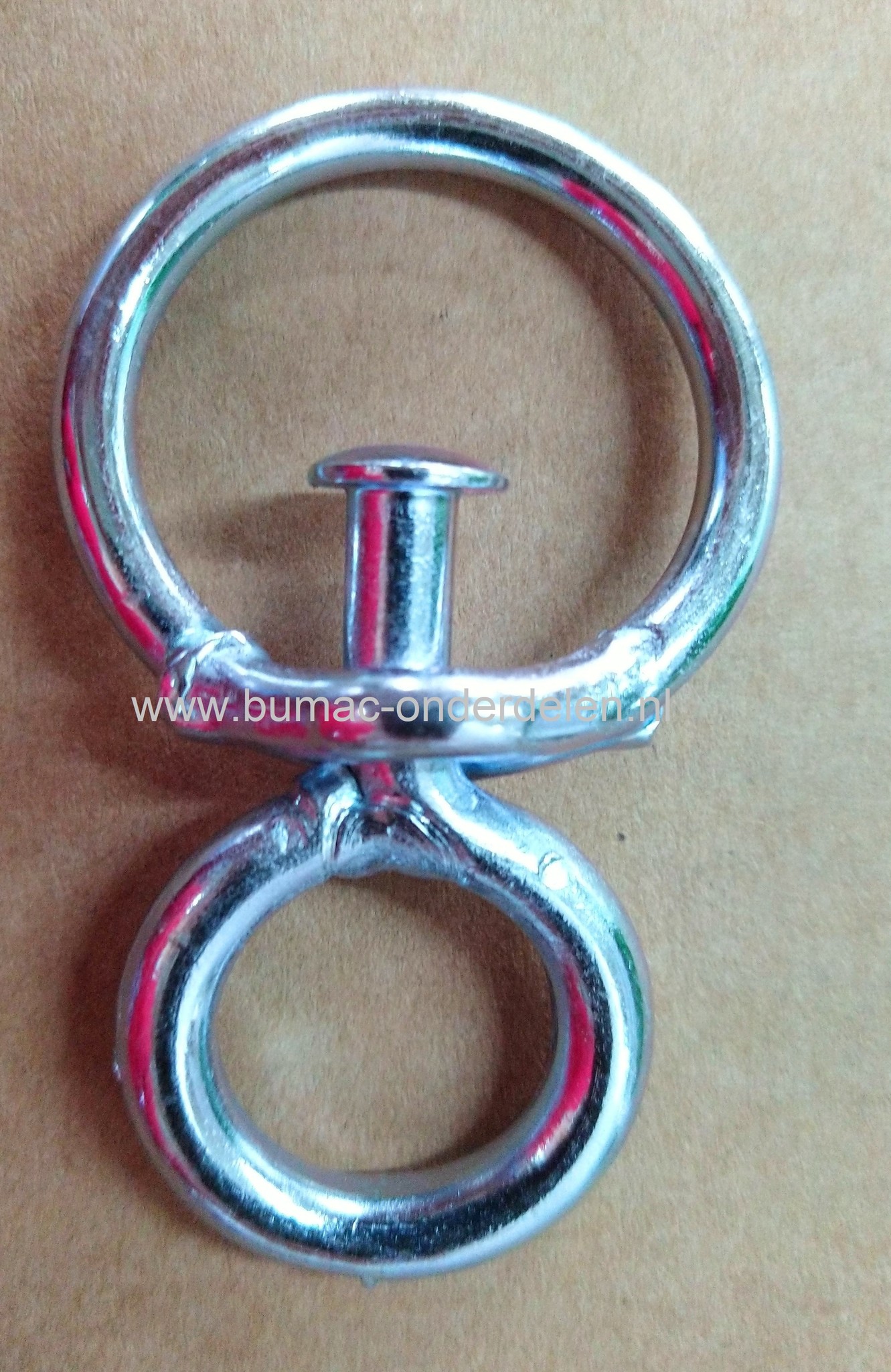 Wervel 8mm staal, verzinkt, 2 ogen gekoppeld door een Wartel, voorzien van een groot oog en een klein oog  Wervel met Draaiwartel. De Wartel-Staartwervel-Schapenwervel stevige Wartel voor een draaiende Verbinding  Ruitersport Honden Vogels VeehouderijWerv