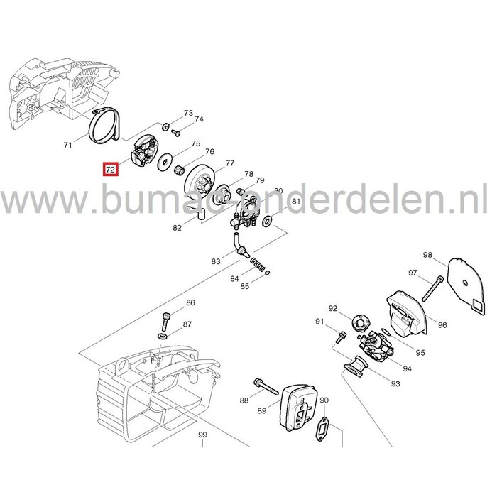 Centrifugaalkoppeling voor Dolmar en Makita Kettingzaag, Motorzaag, Centrifugaal Koppeling voor DOLMAR PS222TH, MAKITA DCS230T, Koppeling PS-222-TH, DCS-230-T